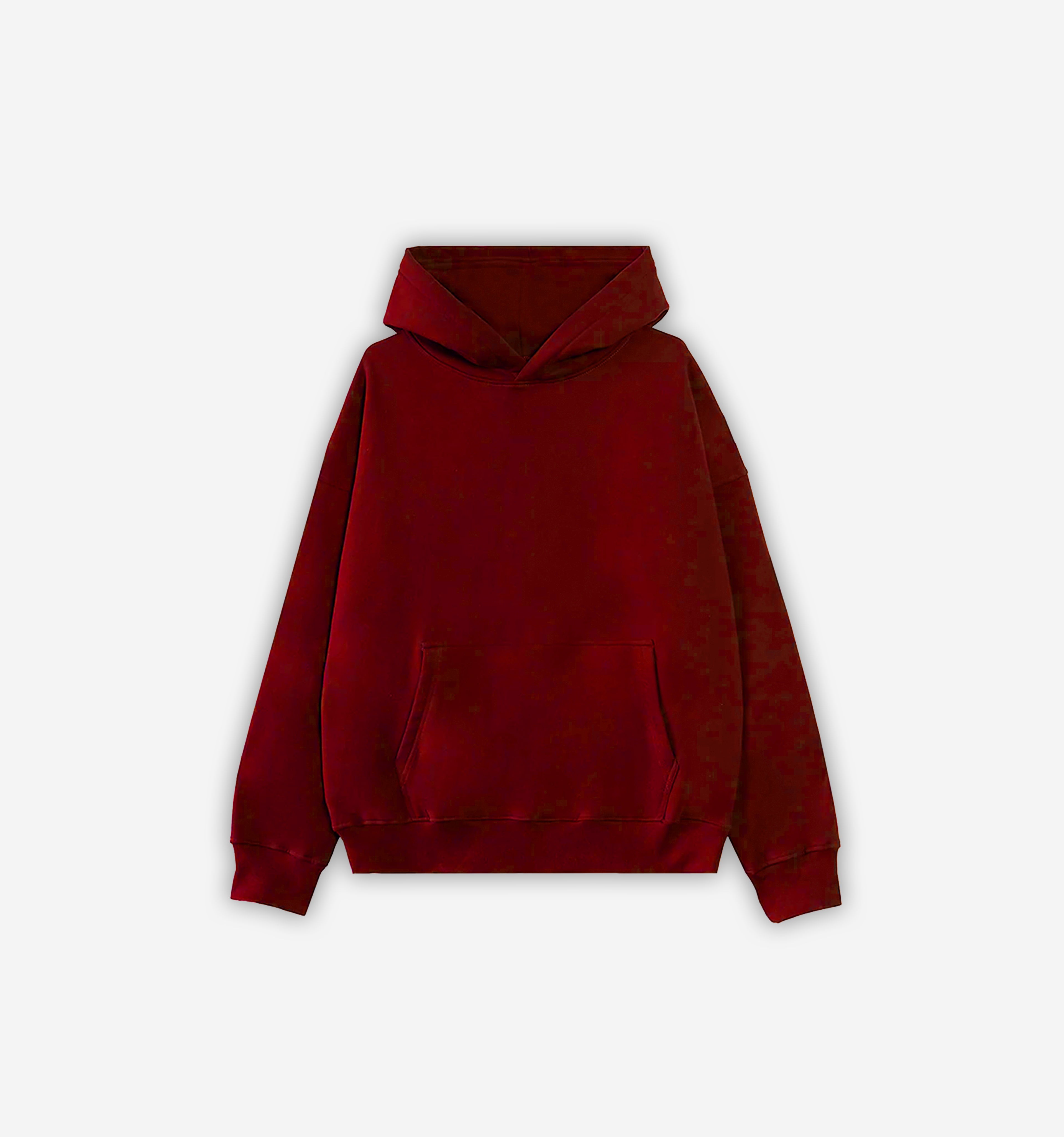 Red Basic Hoodie by 2KWRLD, featuring a comfortable fit and simple design, shown on a plain background.