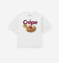 Black Crêpe T-Shirt by 2KWRLD, made from 200 GSM crepe fabric, featuring a casual fit and stylish design.