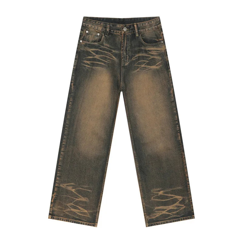 Desert Denim from 2KWRLD featuring classic distressed blue denim jeans with a relaxed fit and rugged style.