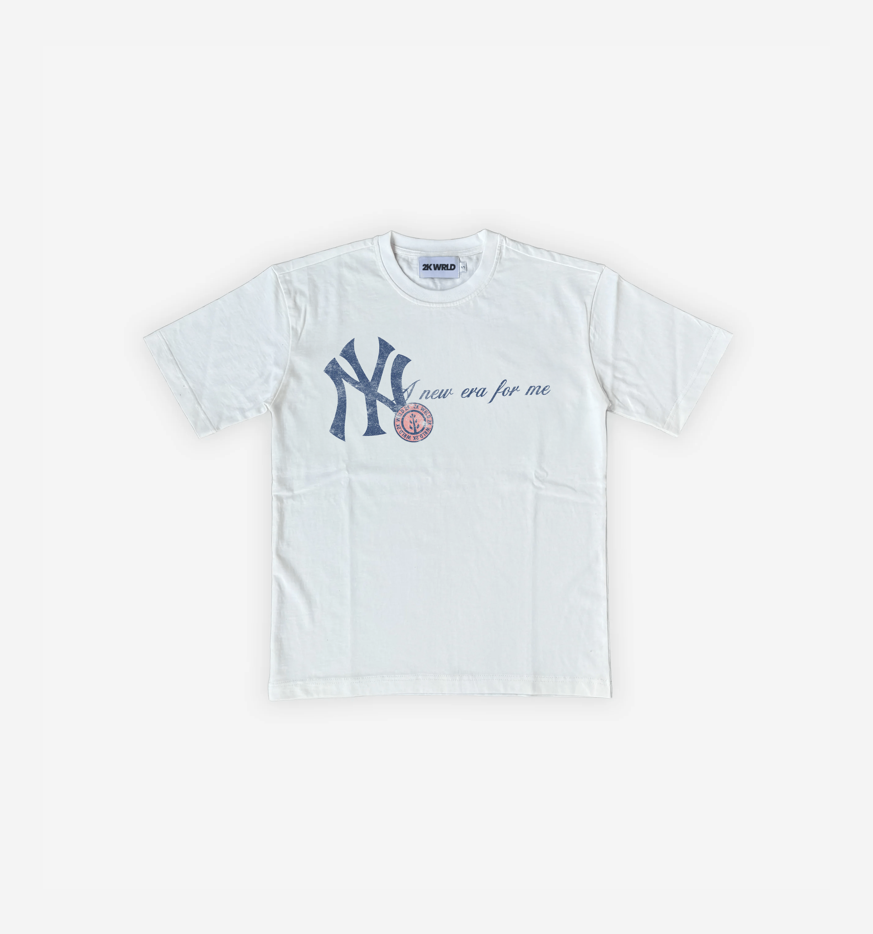 Black NY Era T-Shirt by 2KWRLD, made from 200 GSM fabric, featuring a classic streetwear design and comfortable fit.