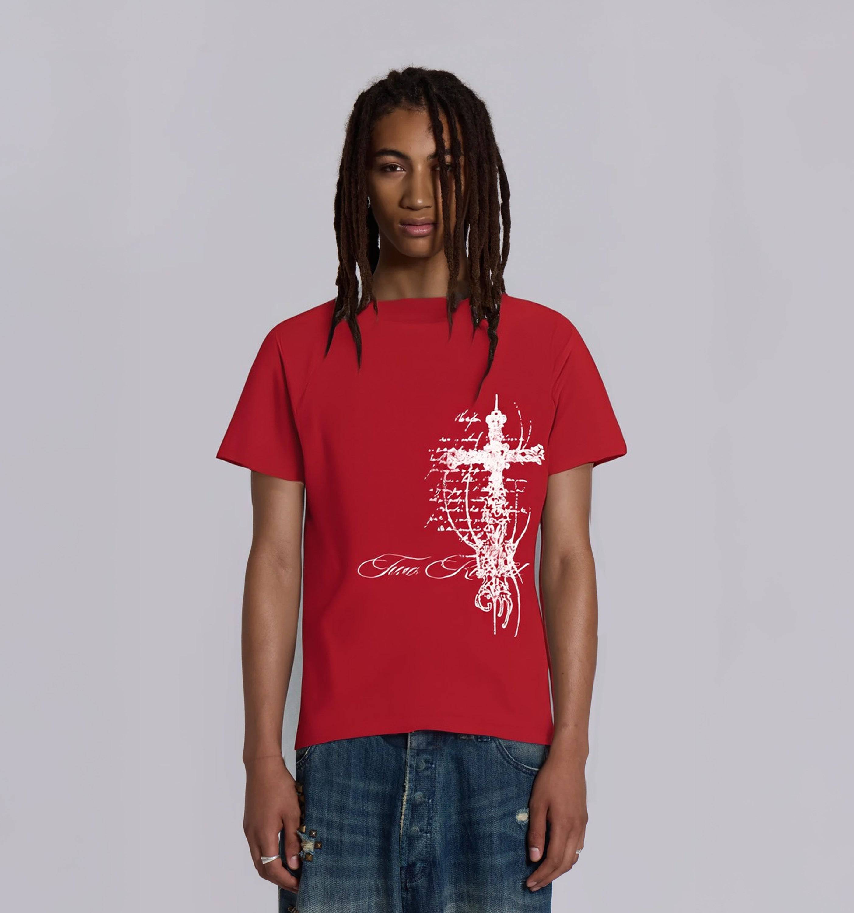 Stencil Cross T-Shirt (200 GSM) - 2K WRLD