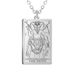 Gold Tarot Cards Necklace featuring The Wheel of Fortune design by 2KWRLD, elegant jewelry with intricate tarot card detailing.