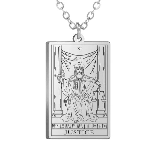 Gold Tarot Cards Necklace featuring the Wheel of Fortune design by 2KWRLD, with intricate tarot card details and a stylish chain.