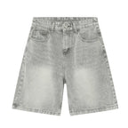 Washed React Jorts by 2KWRLD featuring distressed denim shorts with frayed hems and a casual fit for everyday wear