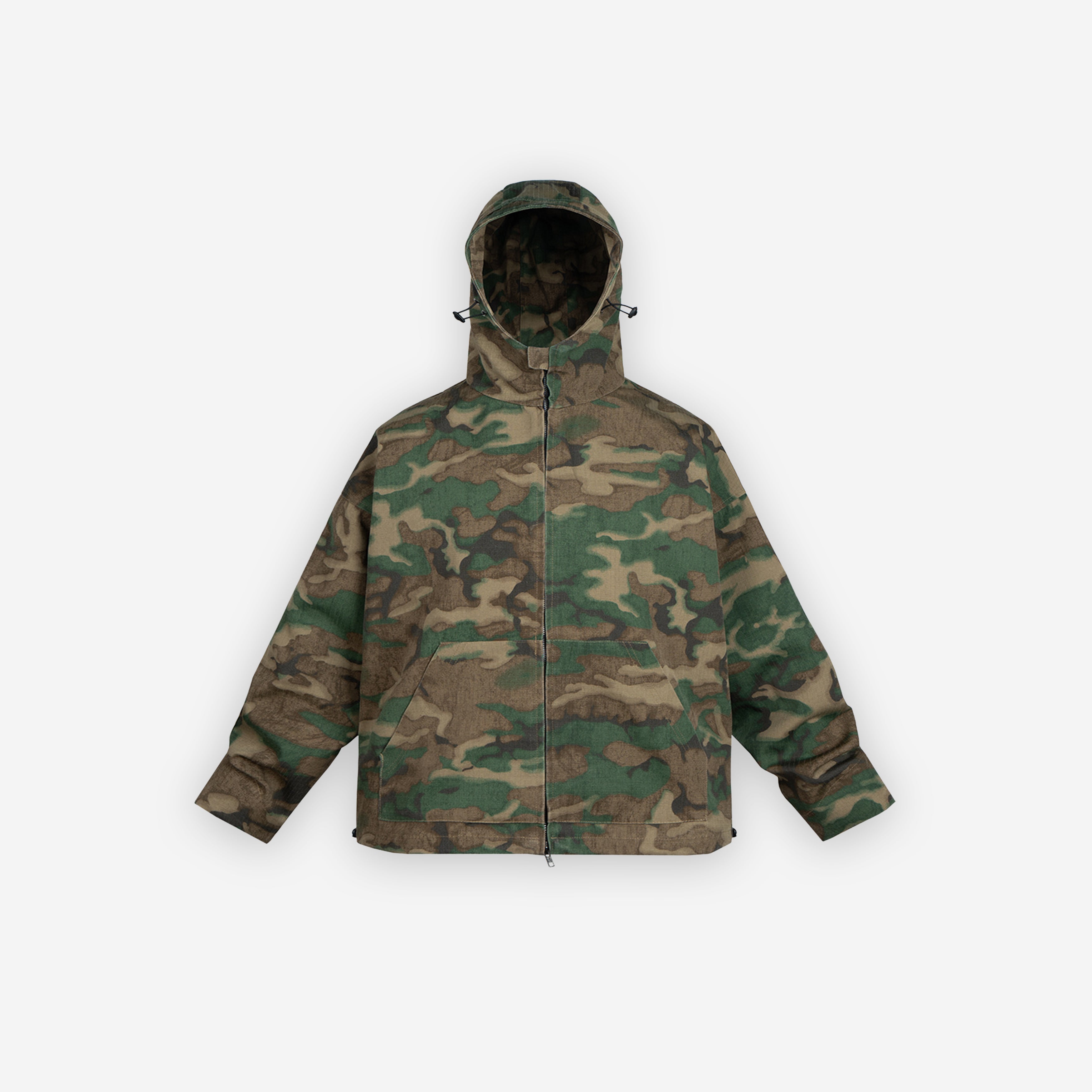 Lightweight camo windbreaker jacket from 2KWRLD in XS size, featuring a stylish camouflage pattern and a zip-up front.