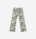 Light blue Sahel Camo Denim jacket by 2KWRLD featuring camouflage pattern and classic denim style.