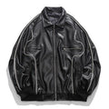 Black shiny leather look jacket from 2KWRLD featuring a sleek, glossy finish and classic style.