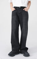 Pair of 2KWRLD Urban Eclipse straight denim jeans with classic fit, visible stitching, and light wash finish.