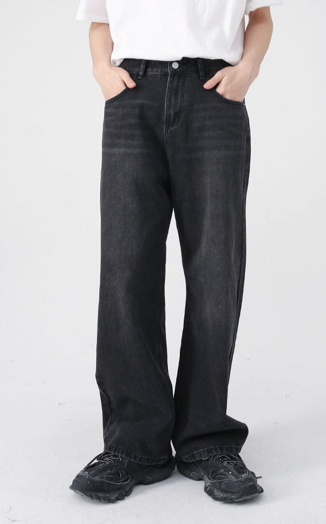 Pair of 2KWRLD Urban Eclipse straight denim jeans with classic fit, visible stitching, and light wash finish.