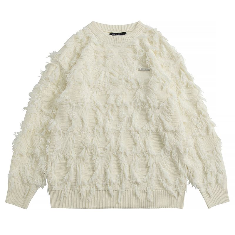 melt the lady back shaggy knit melt the lady back shaggy knit wh×bk